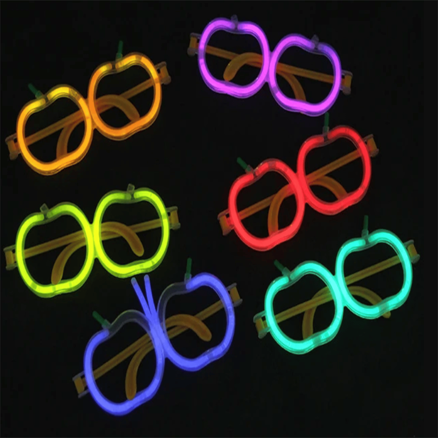 Glow Stick Elma Gözlük - Glow Partisi Gözlüğü - Glow Stick Gözlük 12 Adet Bx40