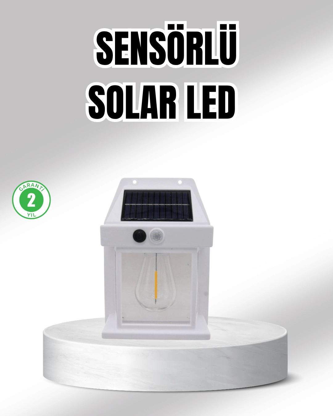 Güneş Enerjili Dış Mekan Sensörlü Duvar Lambası IP65 Su Geçirmez