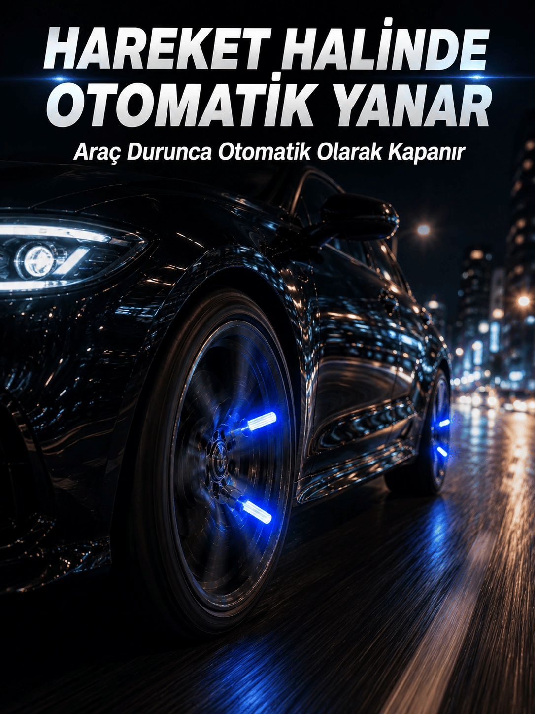 Hareketle Yanan LED Sibop Işığı 4'lü Araç Lastik Lambası