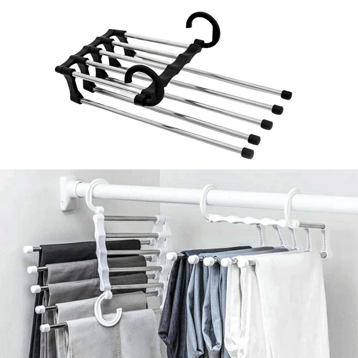 Hareketli Dolap İçi Pantolon Kravat Şal Askı Sistemi Düzenleyici Katmanlı Askılık Organizer Bx40