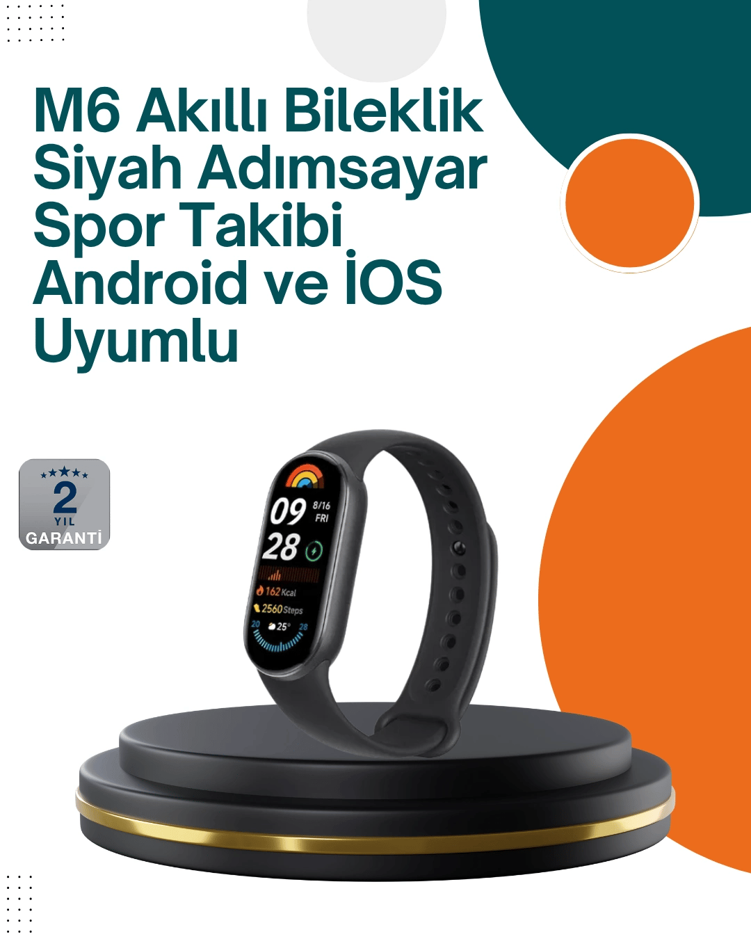 iOS ve Android Uyumlu Akıllı Bileklik – Çok Fonksiyonlu Kullanım