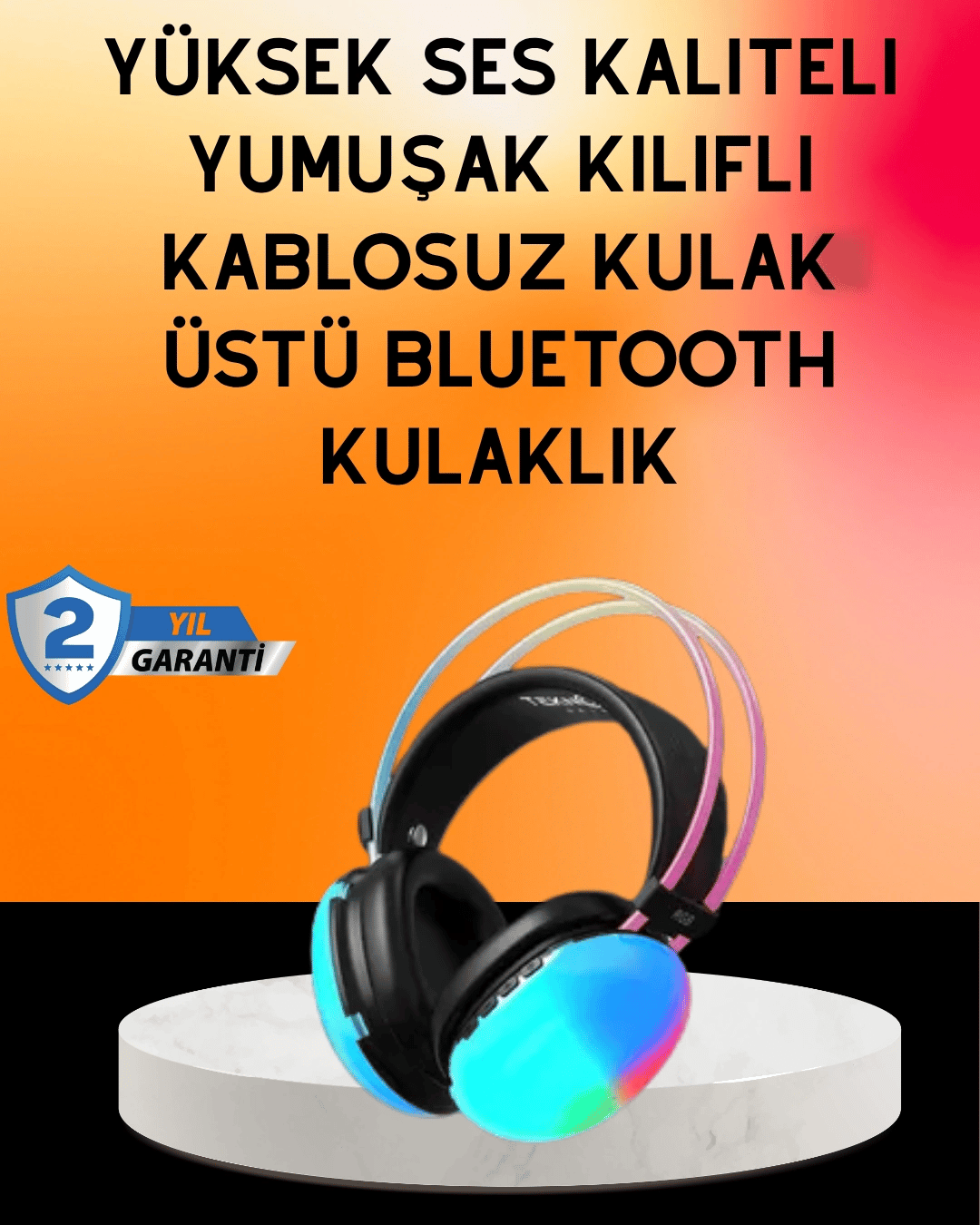 IPX4 Suya Dayanıklı Kablosuz Kulak Üstü Gaming Kulaklık