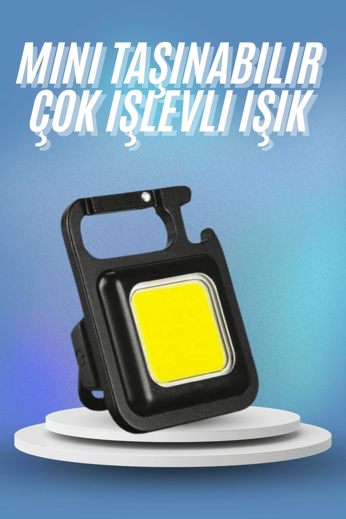 Işıldak USB Şarjlı Cep El Feneri Taşınabilir Mini Led Işık Çok Fonksiyonlu