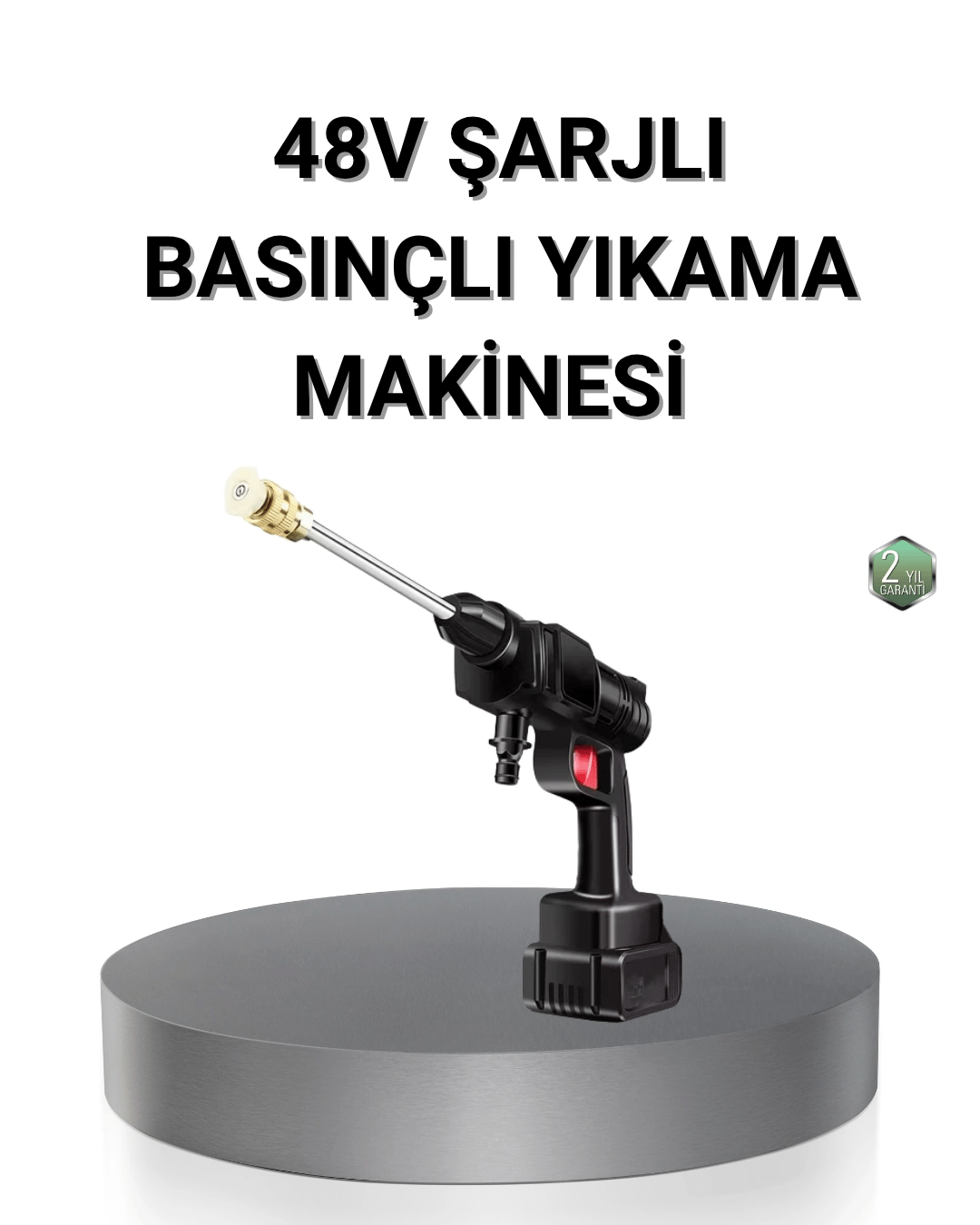 Kablosuz Basınçlı Yıkama Makinesi – 48V Güçlü Motor, 2 Pil ve Köpük Hazneli