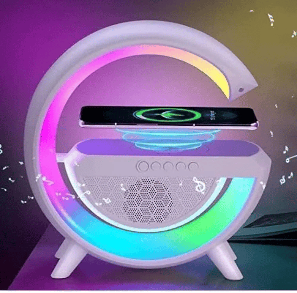 Kablosuz Telefon Şarj Bluetooth Hoparlör Istasyonu Ses Rgb Atmosfer Gece Işık Bt-2301 Bx40