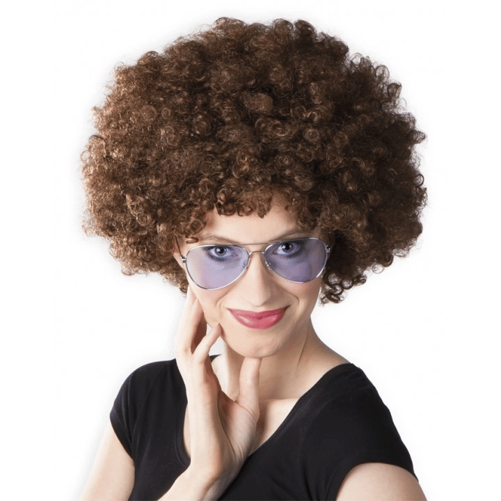 Kahve Renk Kıvırcık Afro Bonus Peruk Bx40