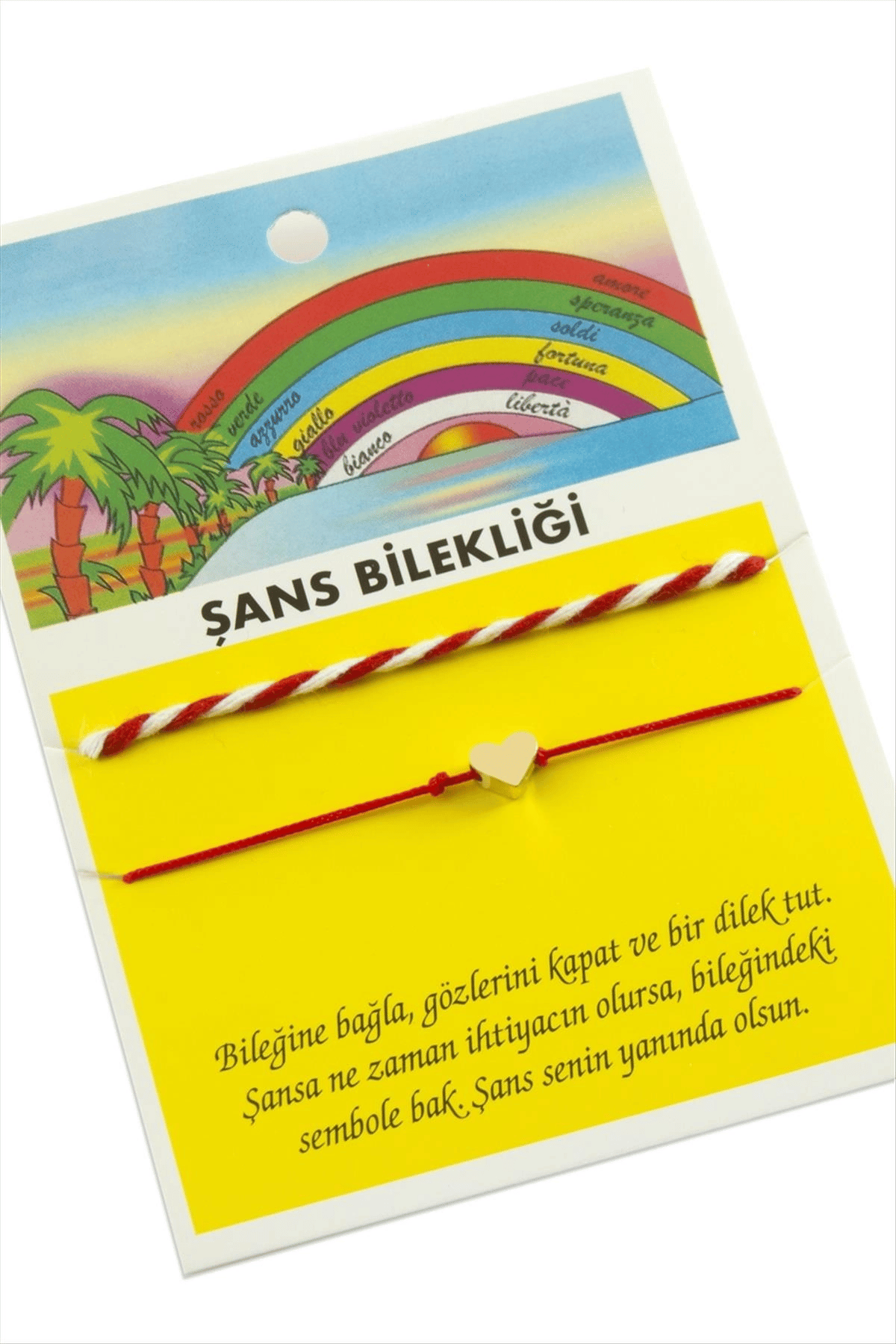 Kalp Şans İp Bileklik