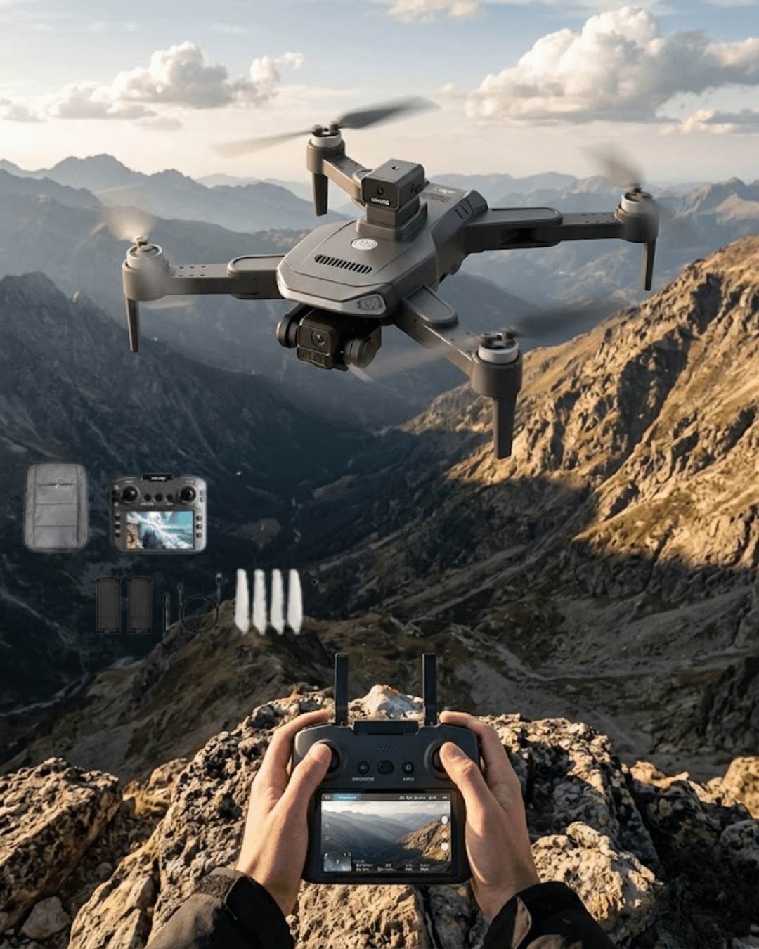 Katlanabilir GPS Destekli Akıllı Drone 4K Kamera Uzun Uçuş Süresi ve Engel Algılama Özellikli