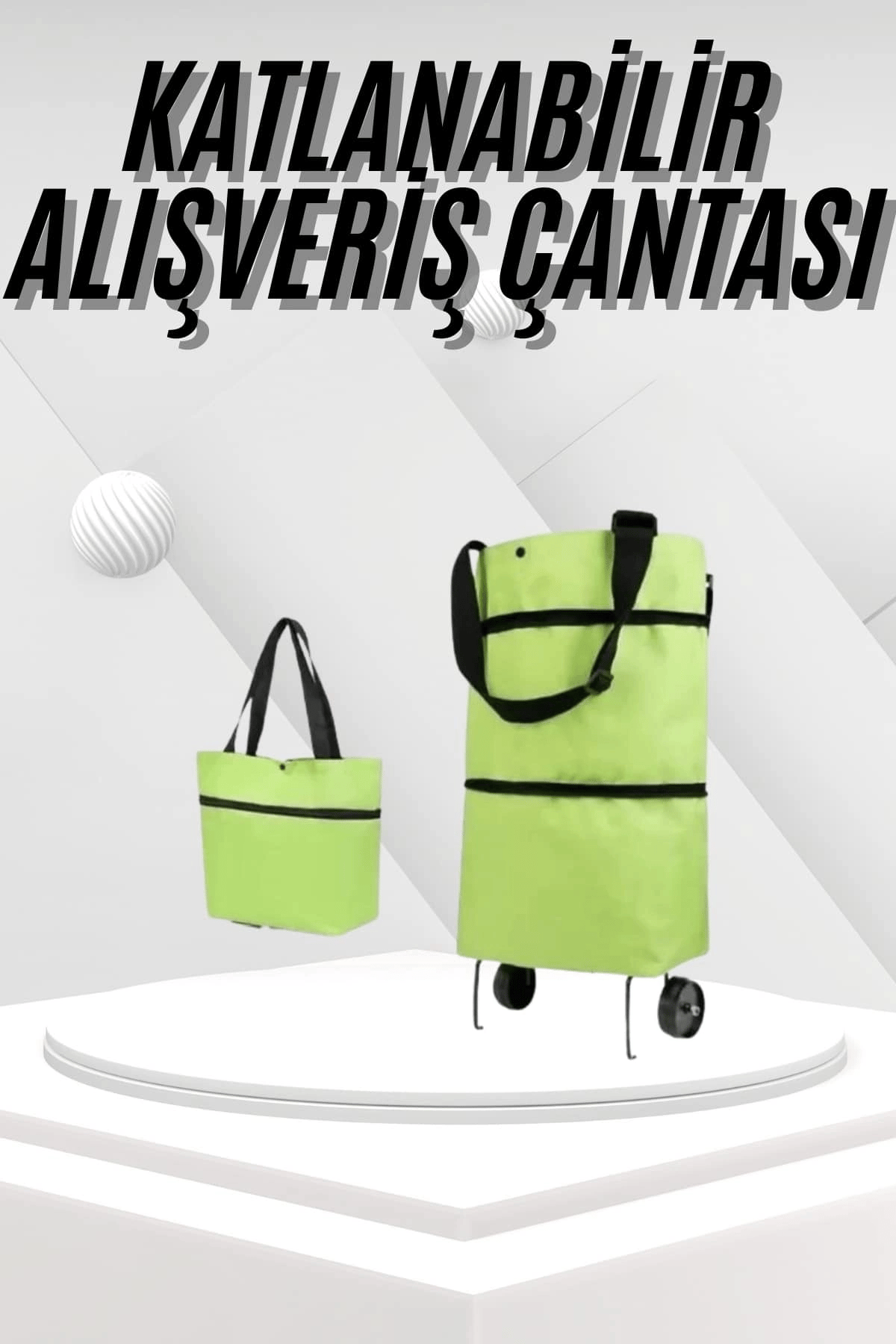 Katlanabilir Tekerlekli Pazar Market Çarşı Arabası Market Alışveriş Çantası