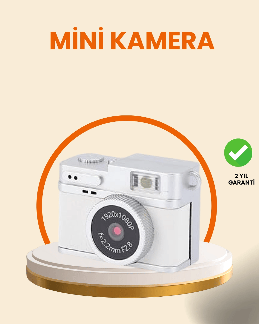 Kompakt Mini Kamera Retro Tasarım 128GB Hafıza 1080P Video