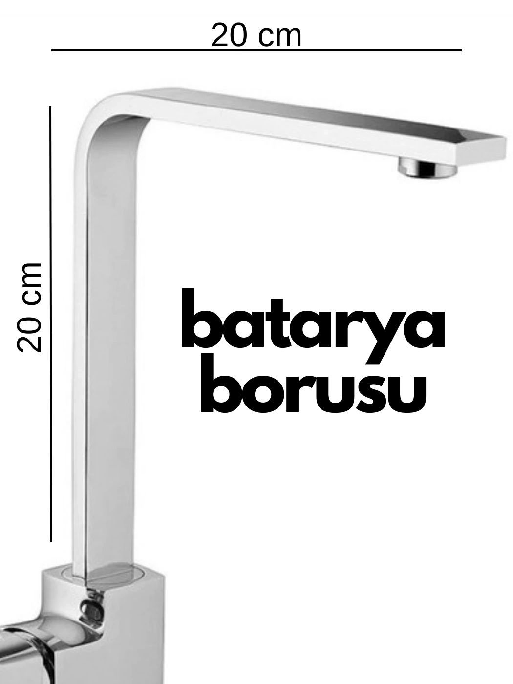 Krom Mutfak Evye Batarya İçin Köşeli Su Borusu Paslanmaz ve Eca Uyumlu 20x20