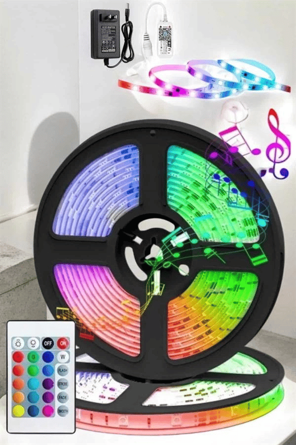 Led Işık 5 Metre Şerit Led RGB Işıklı