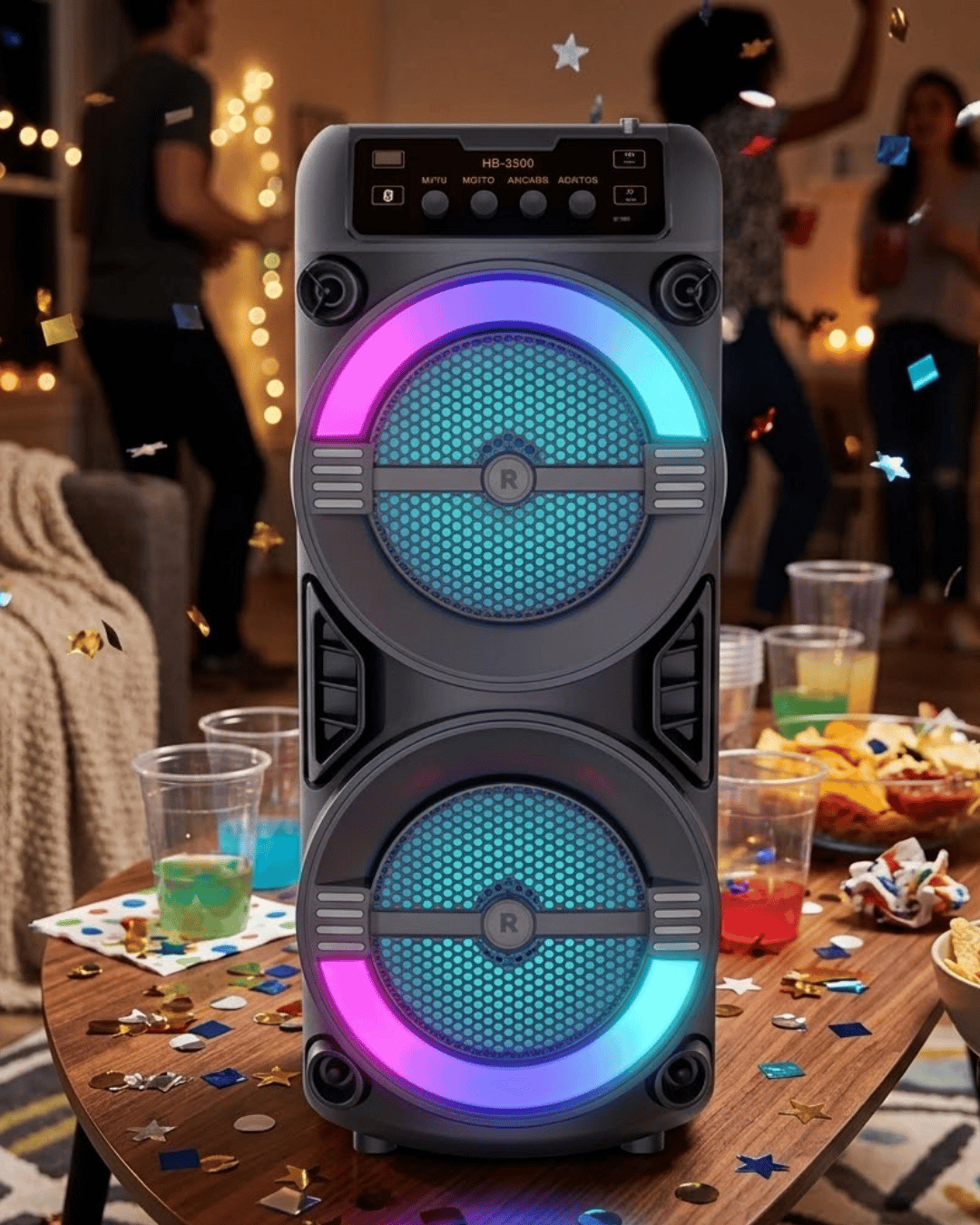 LED Işıklı Kablosuz Bluetooth Hoparlör USB TF Kart Destekli
