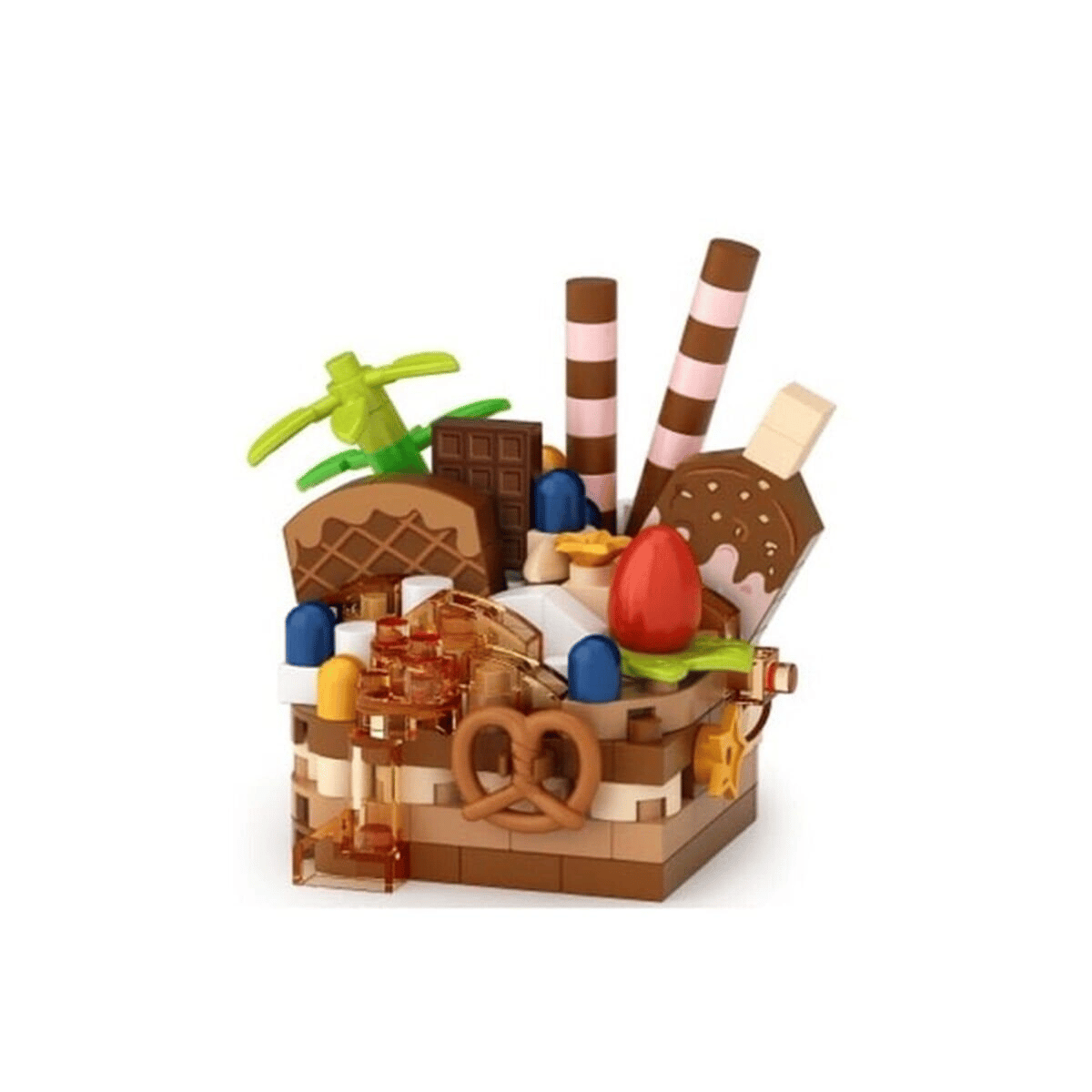 LZ-8642 LOZ ÇİKOLATALI PASTA 160 PARÇA BLOCK OYUNCAK-MİNİ POŞET