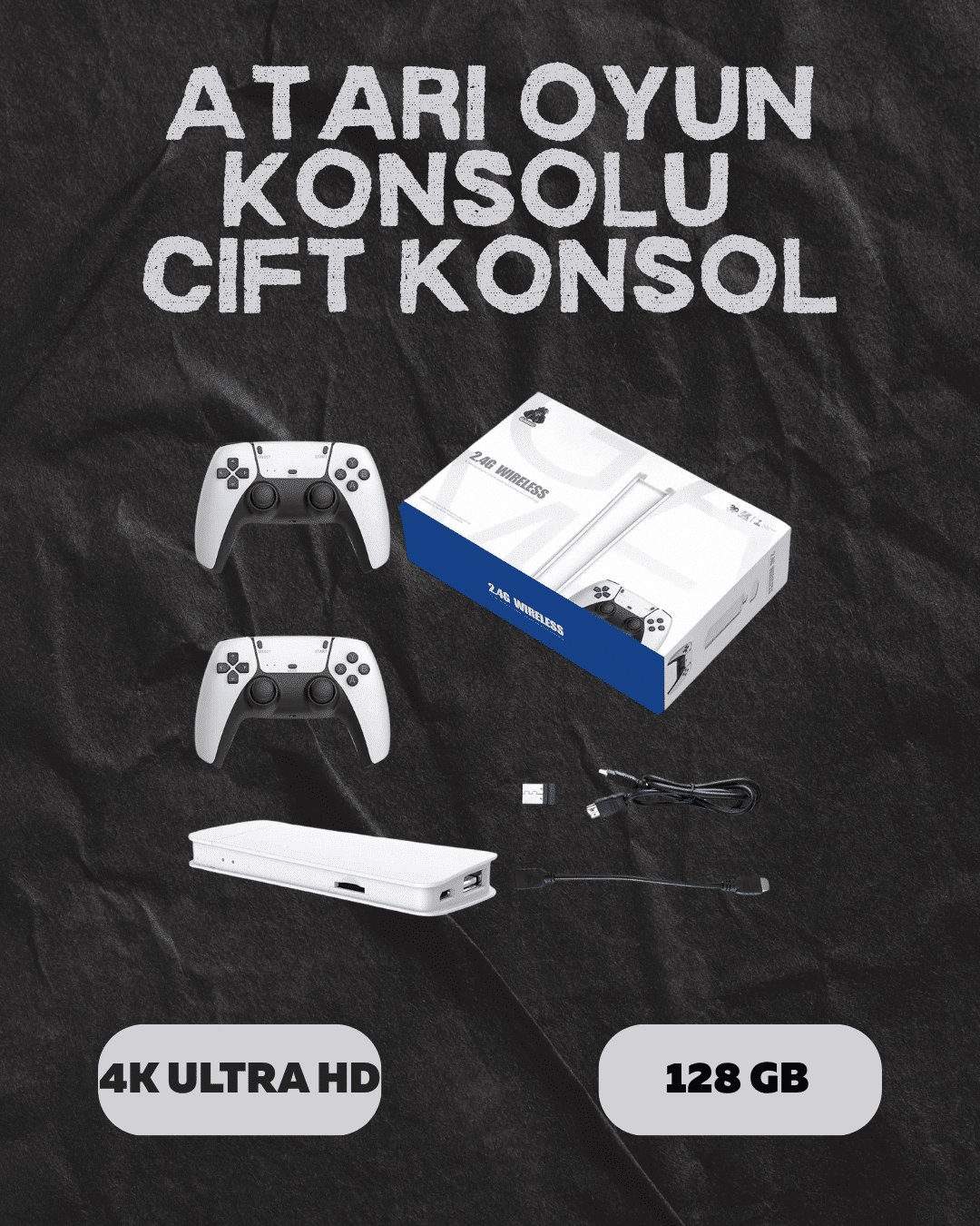 M15 Retro Konsol – 20.000 Oyunlu, Çift Gamepadli, 4K HDMI