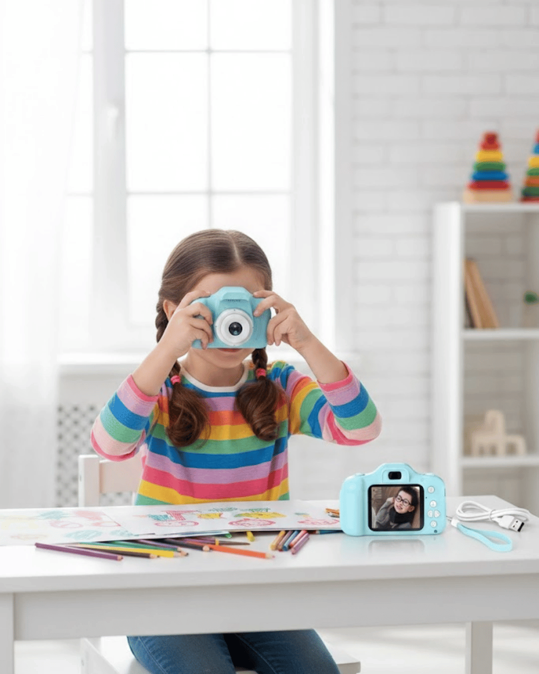 Mavi HD Taşınabilir Mini Kamera Video Kayıt ve Fotoğraf Çekim Özellikli