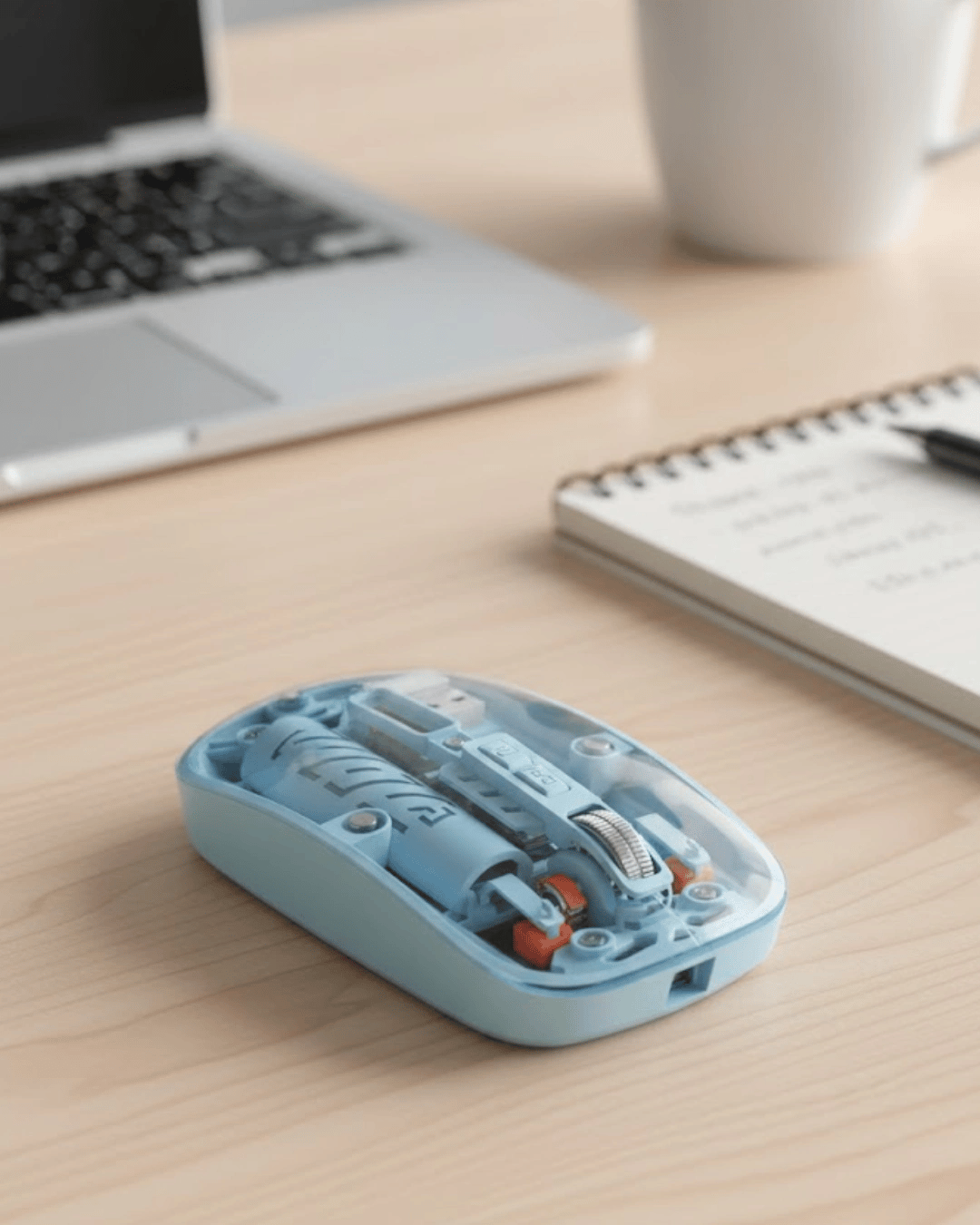 Mavi Kablosuz Mouse Bluetooth ve USB Çift Mod Bağlantılı