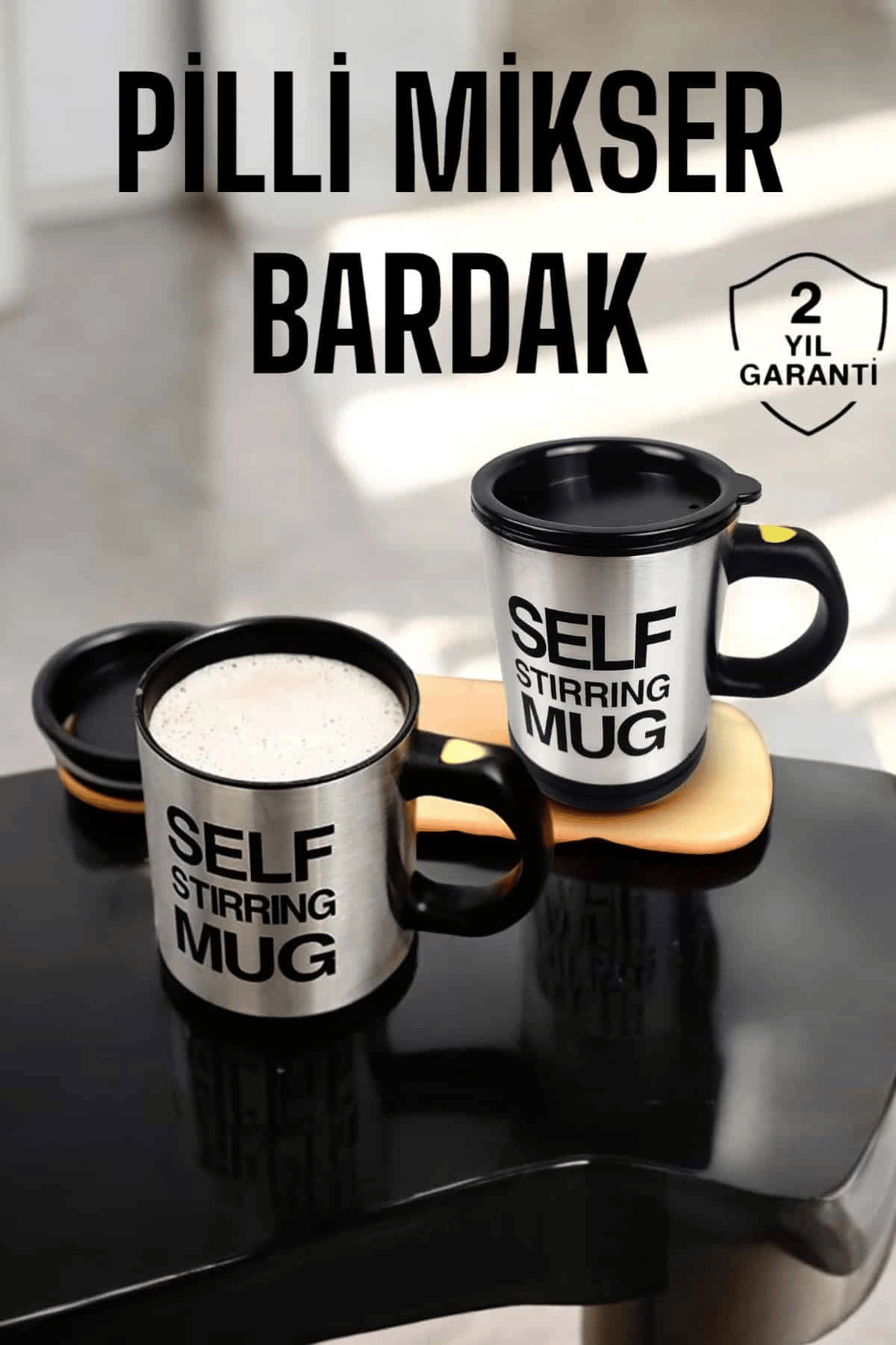 Mikser Kupa Yazılı Mug Bardak Karıştırma Özelliği