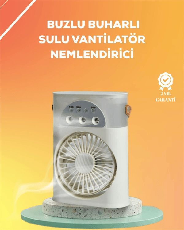 Mini Klima Fan | USB'li, 7 Renk Gece Işığı, 3'ü 1 Arada Fonksiyon