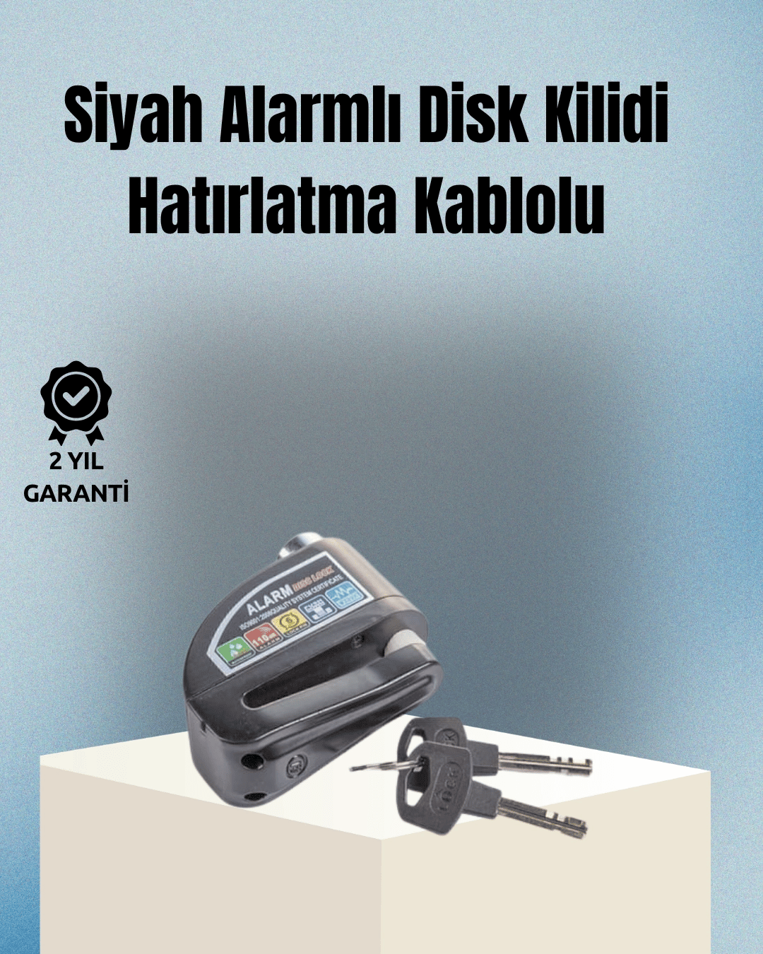 Motosiklet ve Bisiklet İçin 6mm Pinli Alarmlı Disk Kilidi