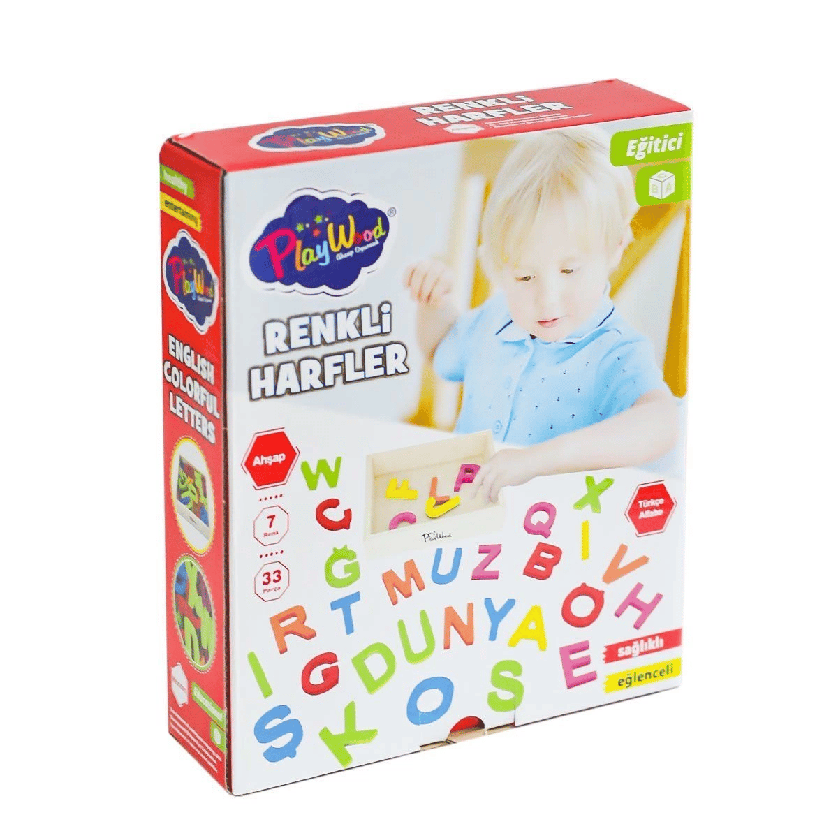 ONY-402 Ahşap Renkli Harfler 33 Parça