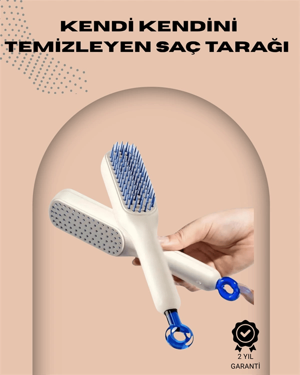 Otomatik Temizlenen Ergonomik Saç Tarağı – Masaj Başlıklı