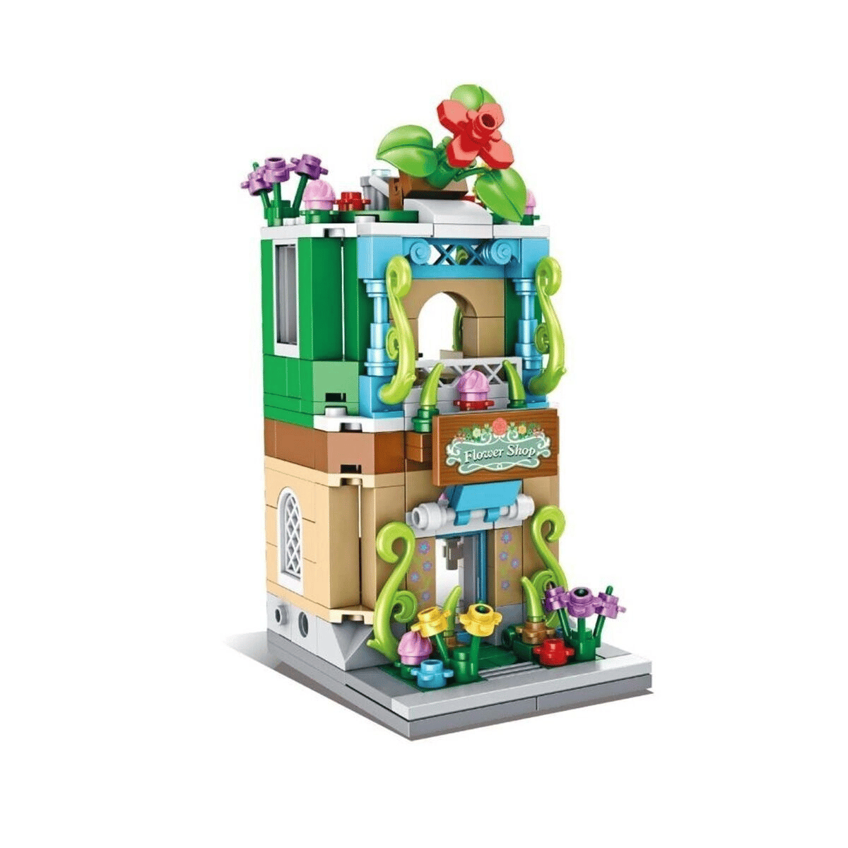P657037 PANLOS ÇİÇEK DÜKKANI 280 PARÇA BLOCK OYUNCAK