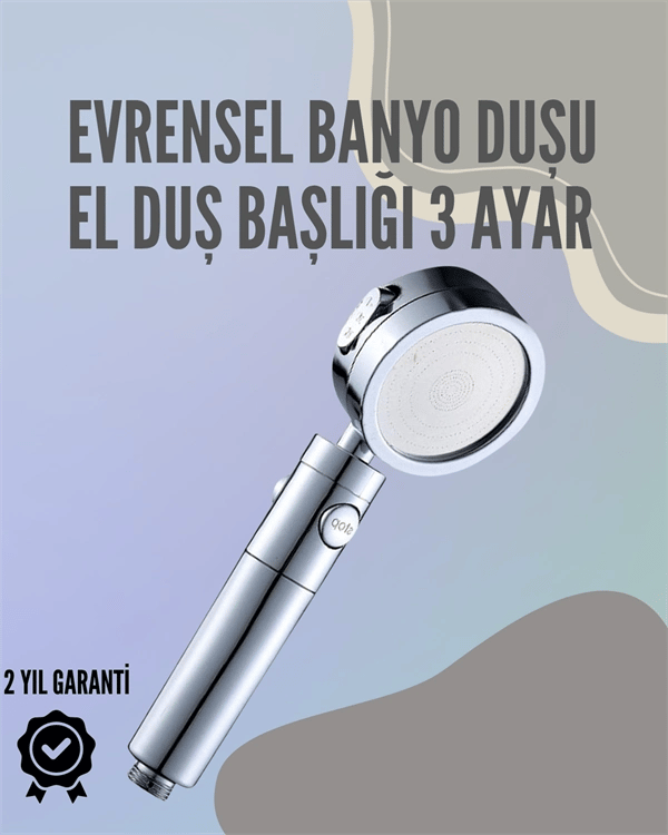 Paslanmaz Çelik Çok Fonksiyonlu El Duş Başlığı – 3 Modlu Püskürtme Seçeneği
