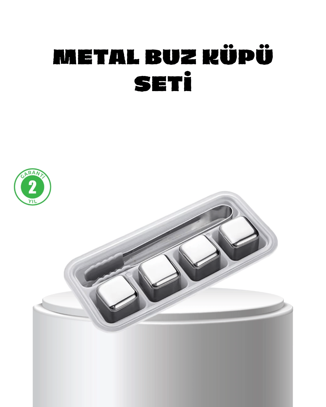 Paslanmaz Çelik Metal Buz Küpü Seti Sulandırmadan Soğutma ve Klips Dahil