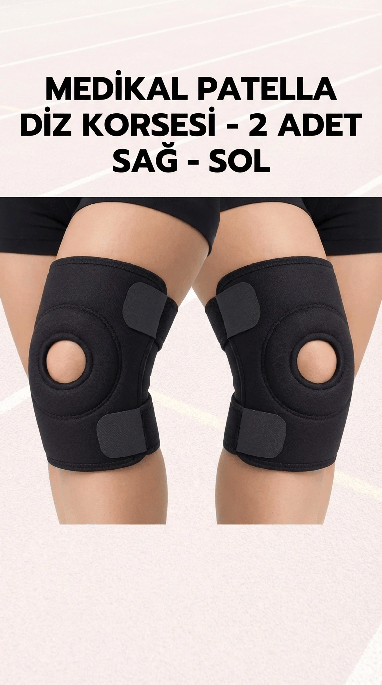 Patella Destekli Sporcu Diz Korsesi İkili Set - Sağ Sol Çapraz Bağ Menisküs