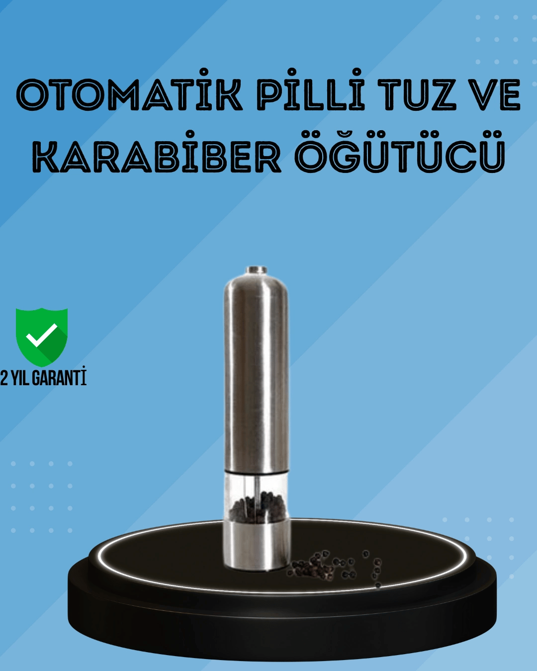 Pilli Baharat Değirmeni Karabiber Tuz ve Baharat Öğütücü