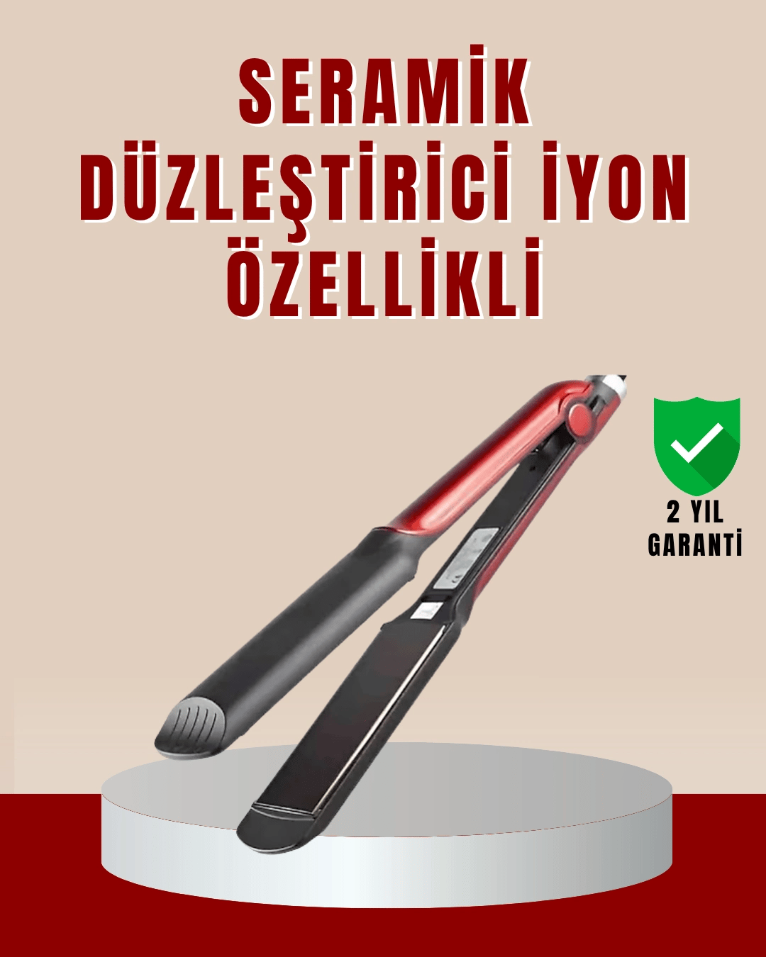 Profesyonel Saç Düzleştirici – 360° Döner Kablo ve Kompakt Tasarım