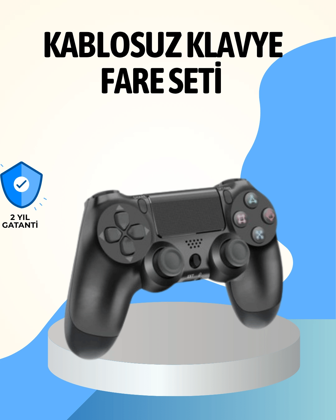 PS4 Uyumlu Kablosuz Oyun Kolu Ergonomik Çift Titreşimli