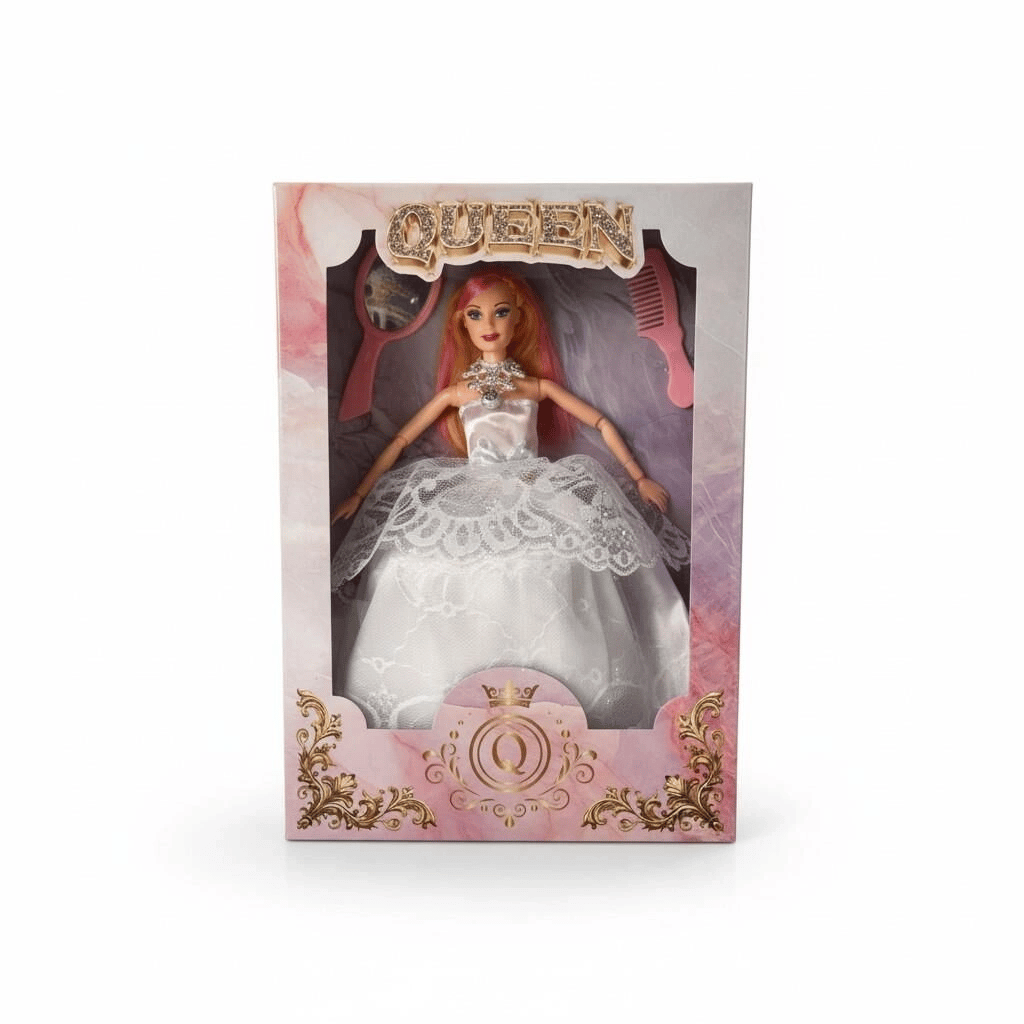 QUE-107 KUTU.GEN.GELİNLİK.AKSESUAR.QUEEN BEBEK OYUNCAK BEBEK