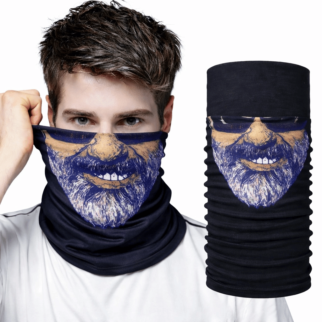 Sakallı Yüz Desenli Baf Buff – Çok Amaçlı Boyunluk &amp; Maske 1 No Bx40