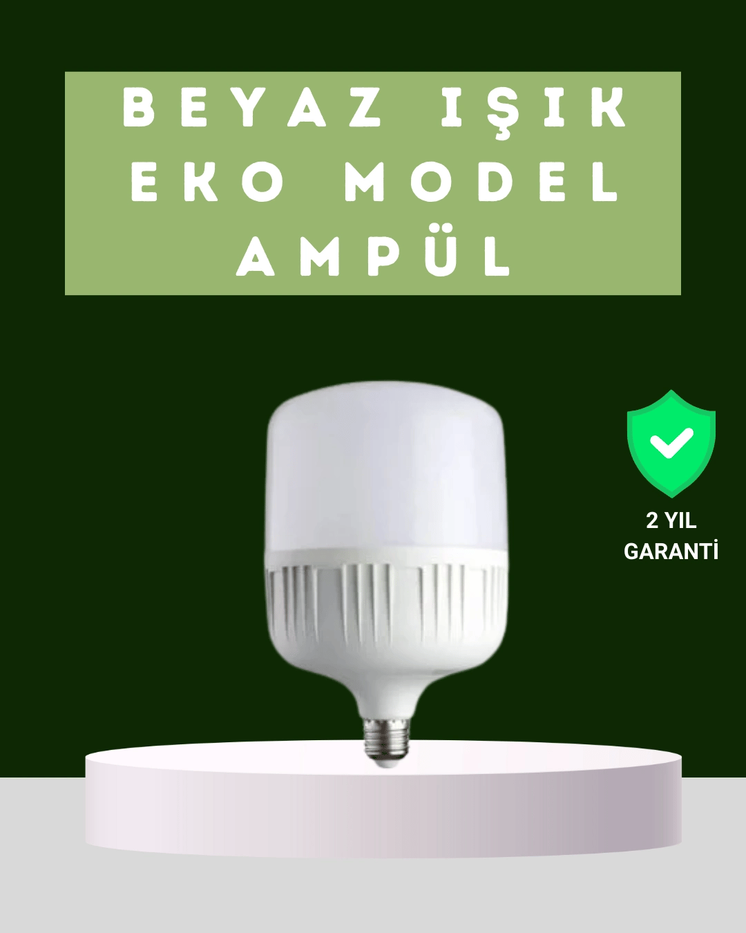 Şarjlı LED Torch Ampul 30 Watt Beyaz Işık Enerji Tasarruflu