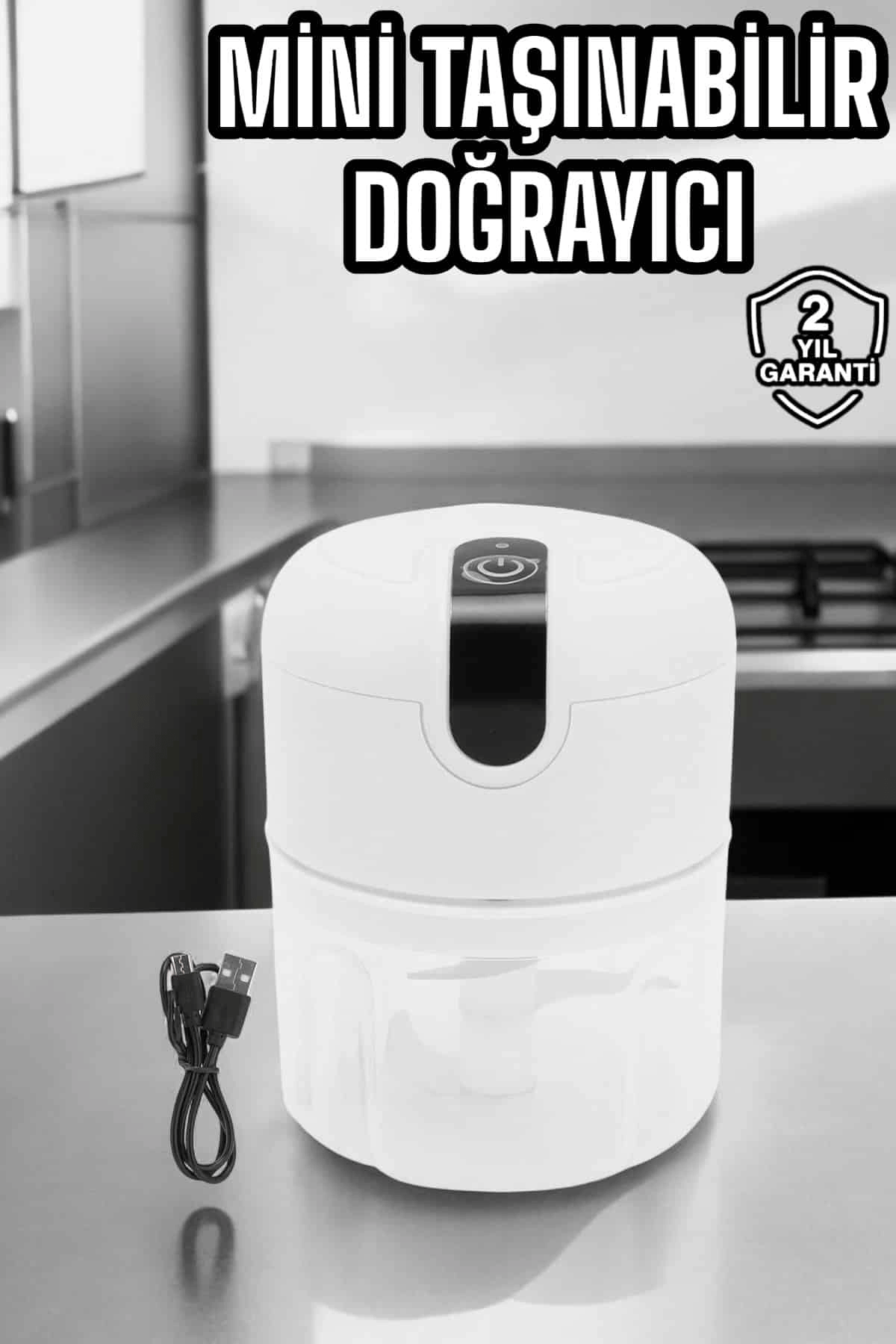 Şarjlı Mini El Rondosu Doğrayıcı Taşınabilir 250 ml Çelik Bıçaklı