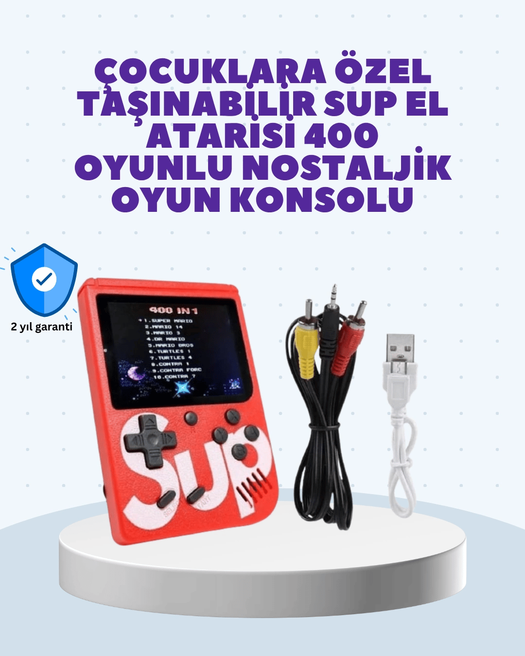 Şarjlı Taşınabilir El Oyun Konsolu 400 Oyun