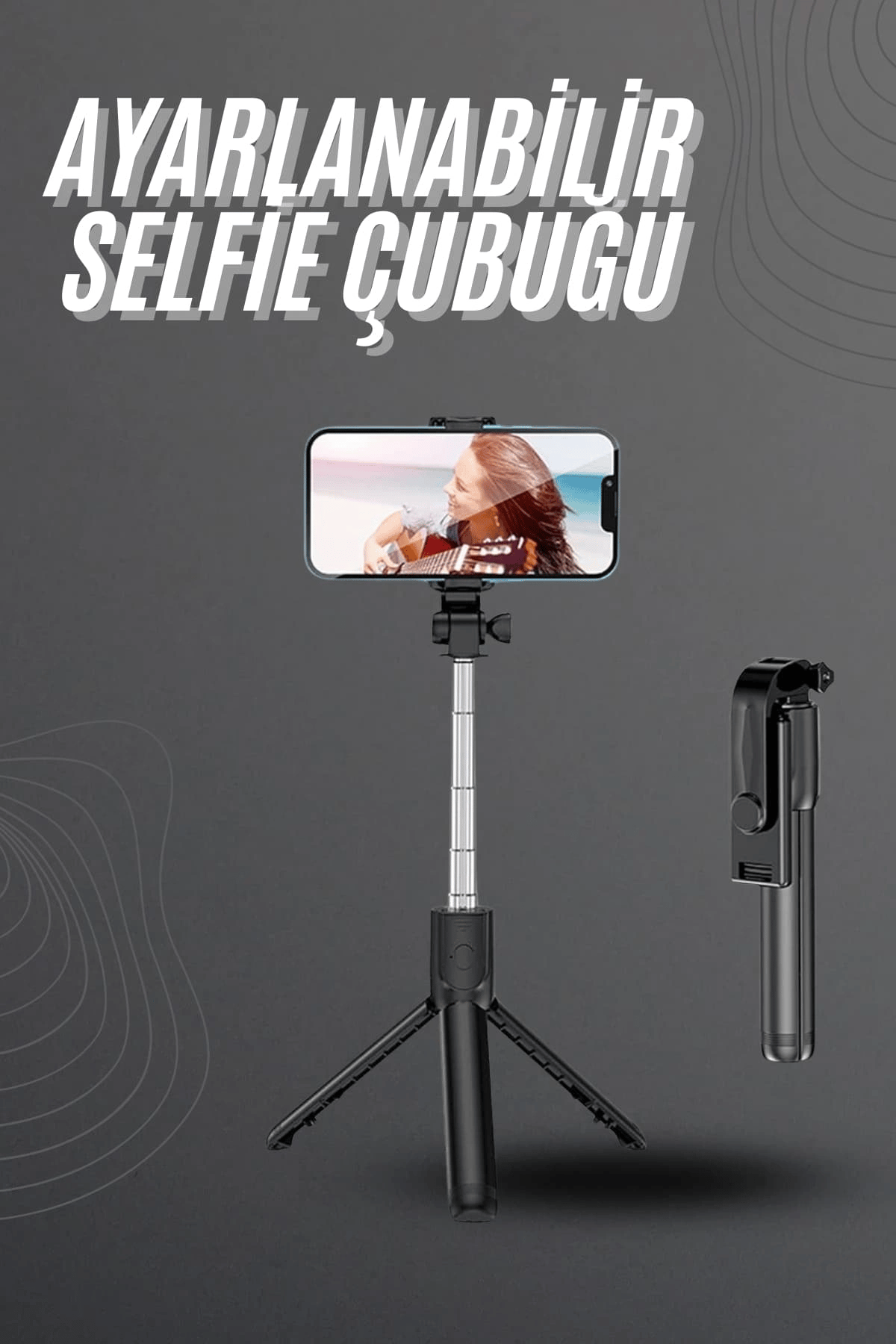 Selfie Çubuğu Tripod Bluetooth Kumandalı Selfie Çubuğu Telefon Tutucu