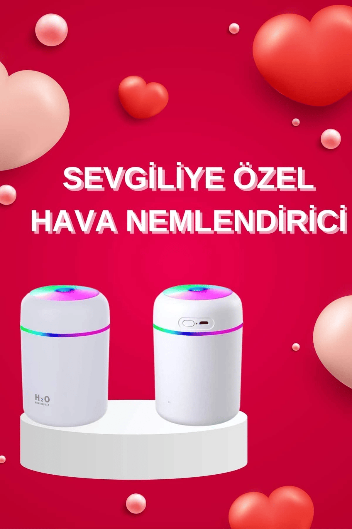 Sevgiliye Hediye Led Işıklı Hava Nemlendirici USB Şarjlı Sevgiliye Özel