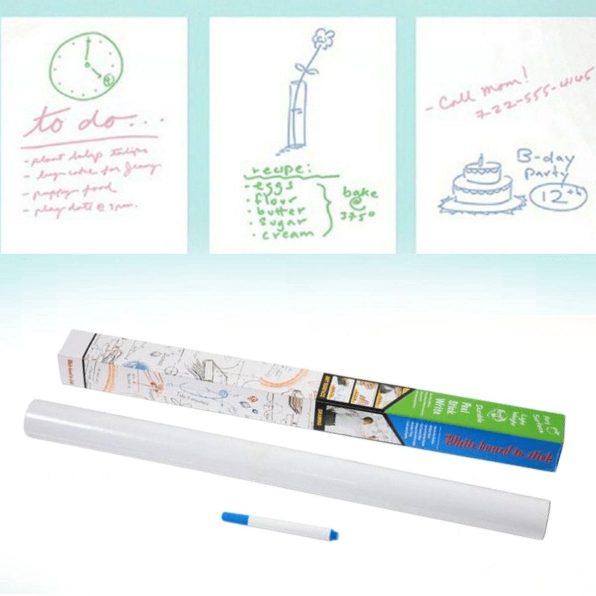 Silinebilir Kalemli Sticker  Duvara Yapışabilen Yazı Tahtası 60x100 Cm Bx40