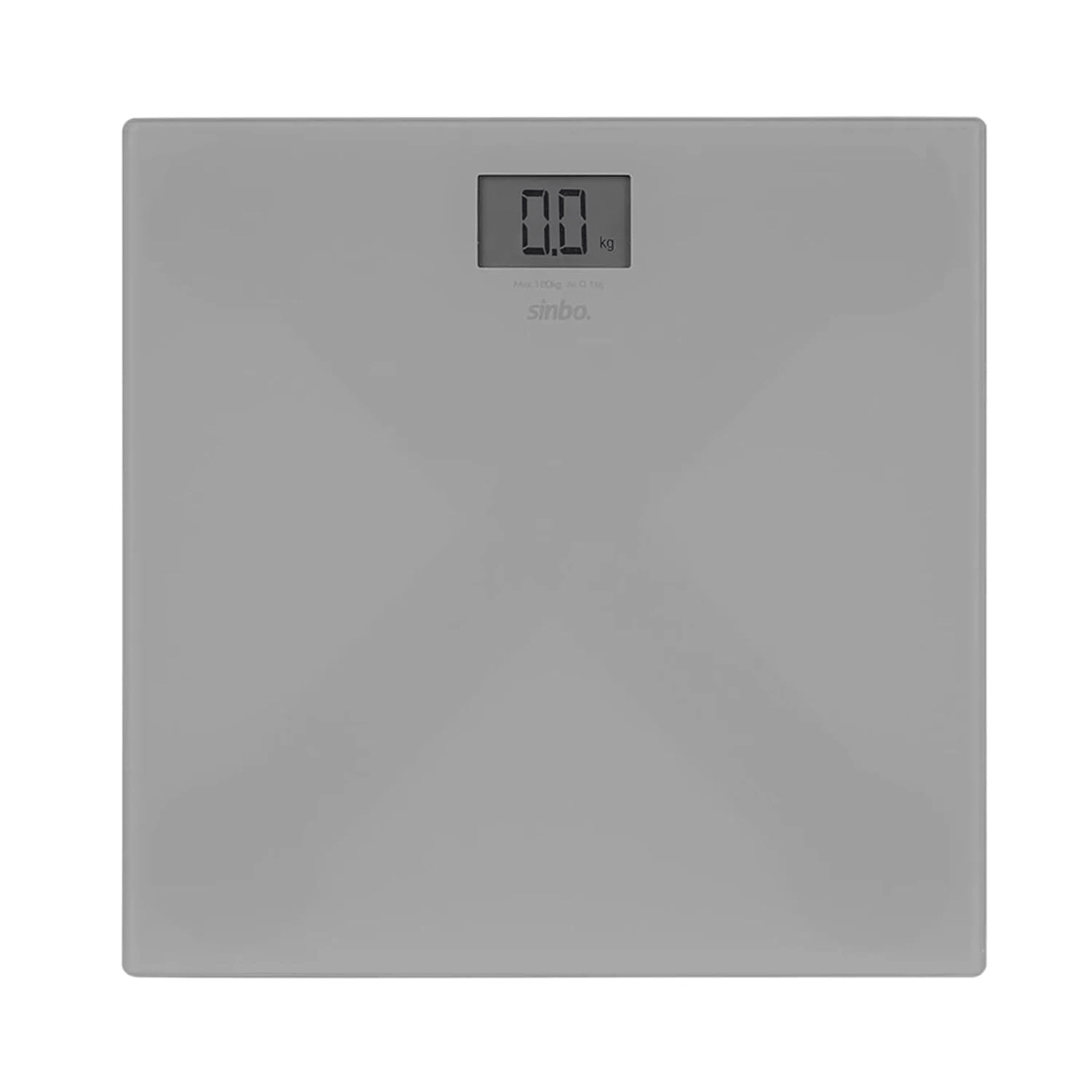 Sinbo Sbs-4451 Dijital - Pilli Gri Cam Banyo Baskül Terazi Tartı Lcd Ekran 180kg/100gr 26x26cm Bx40