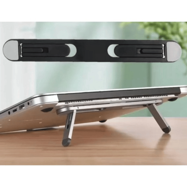 Siyah 2 Kademeli Katlanabilir ve Yapışkanlı Laptop Standı