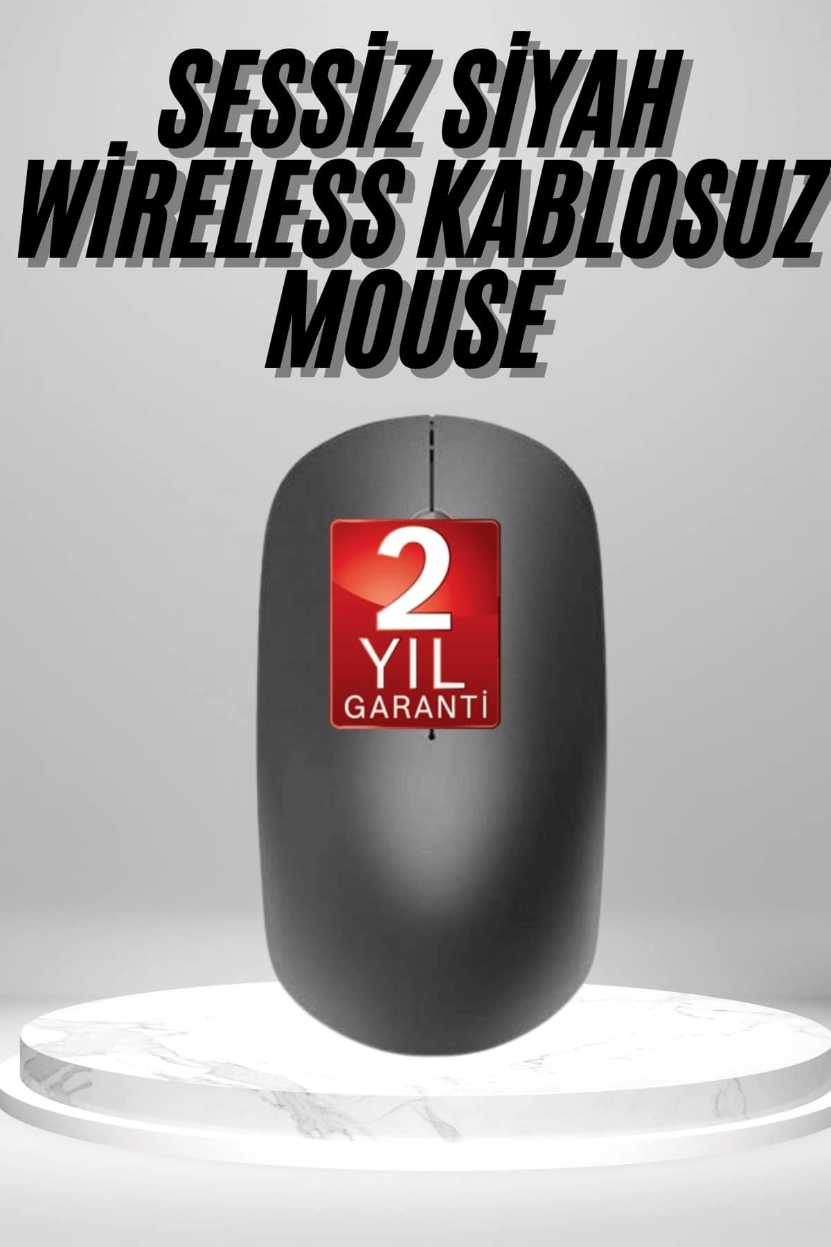 Siyah Kablosuz Mouse Wireless Mouse Minimal Tasarım