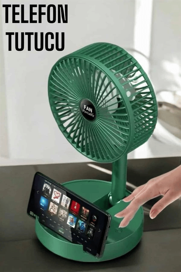 Soğutucu Vantilatör Telefon Standlı Mini Fan