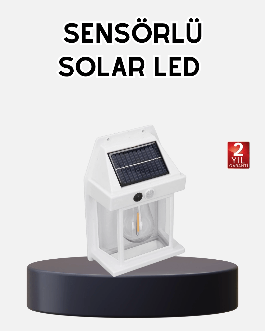 Solar Sensörlü Dış Mekan Lamba 3 Işık Modlu ve IP65 Dayanıklı