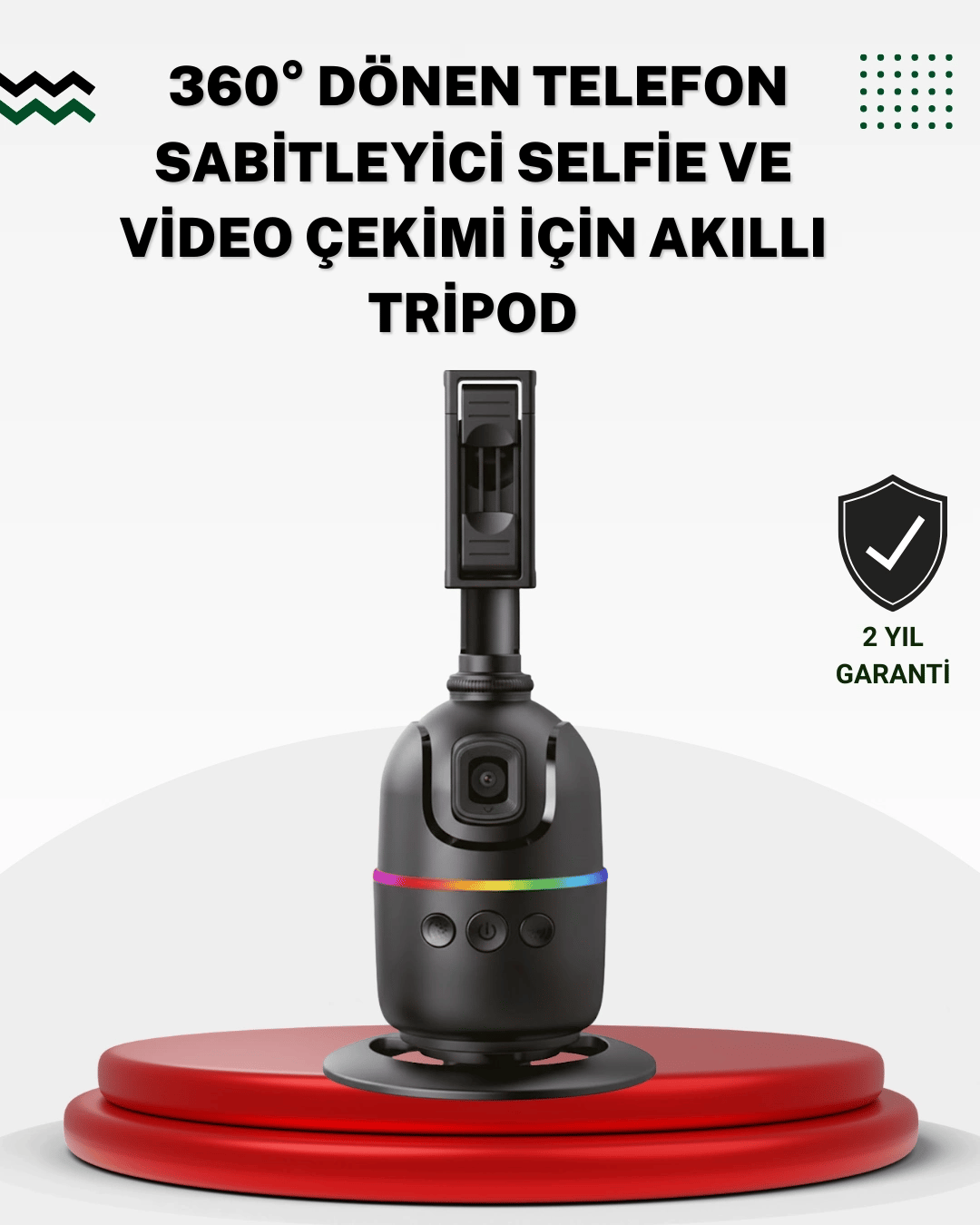 Sosyal Medya İçerikleri İçin Otomatik Yüz Takipli 360° Döner Gimbal Stand