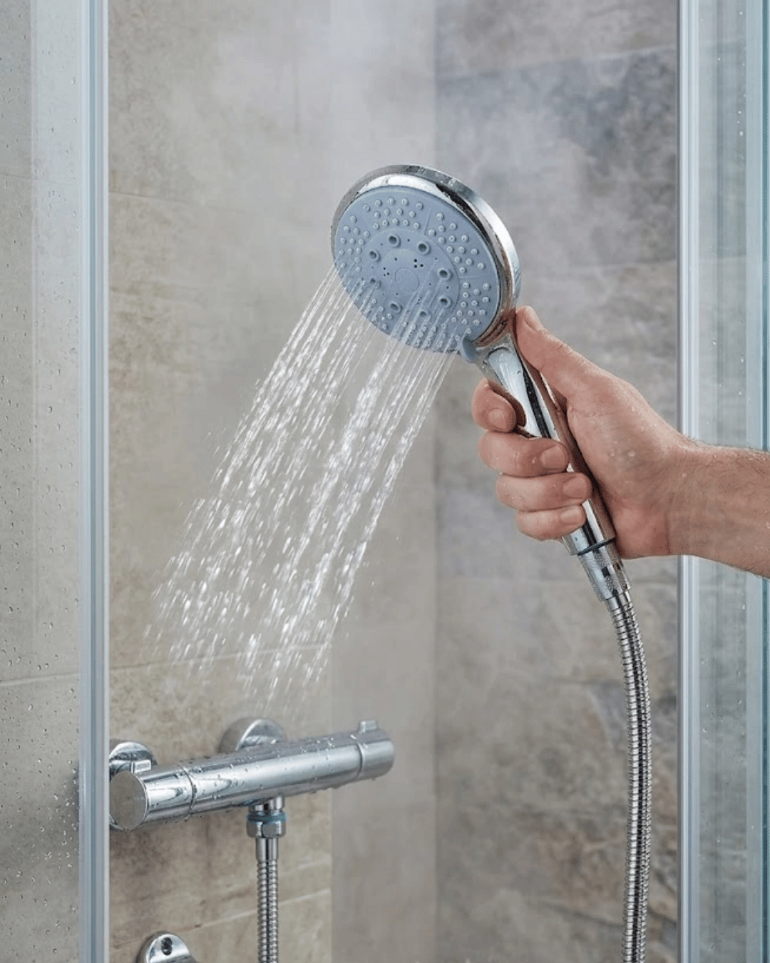 Spiral Hortumlu 4 Kademeli El Duşu Seti Duvar Askılı Banyo Duş Başlığı