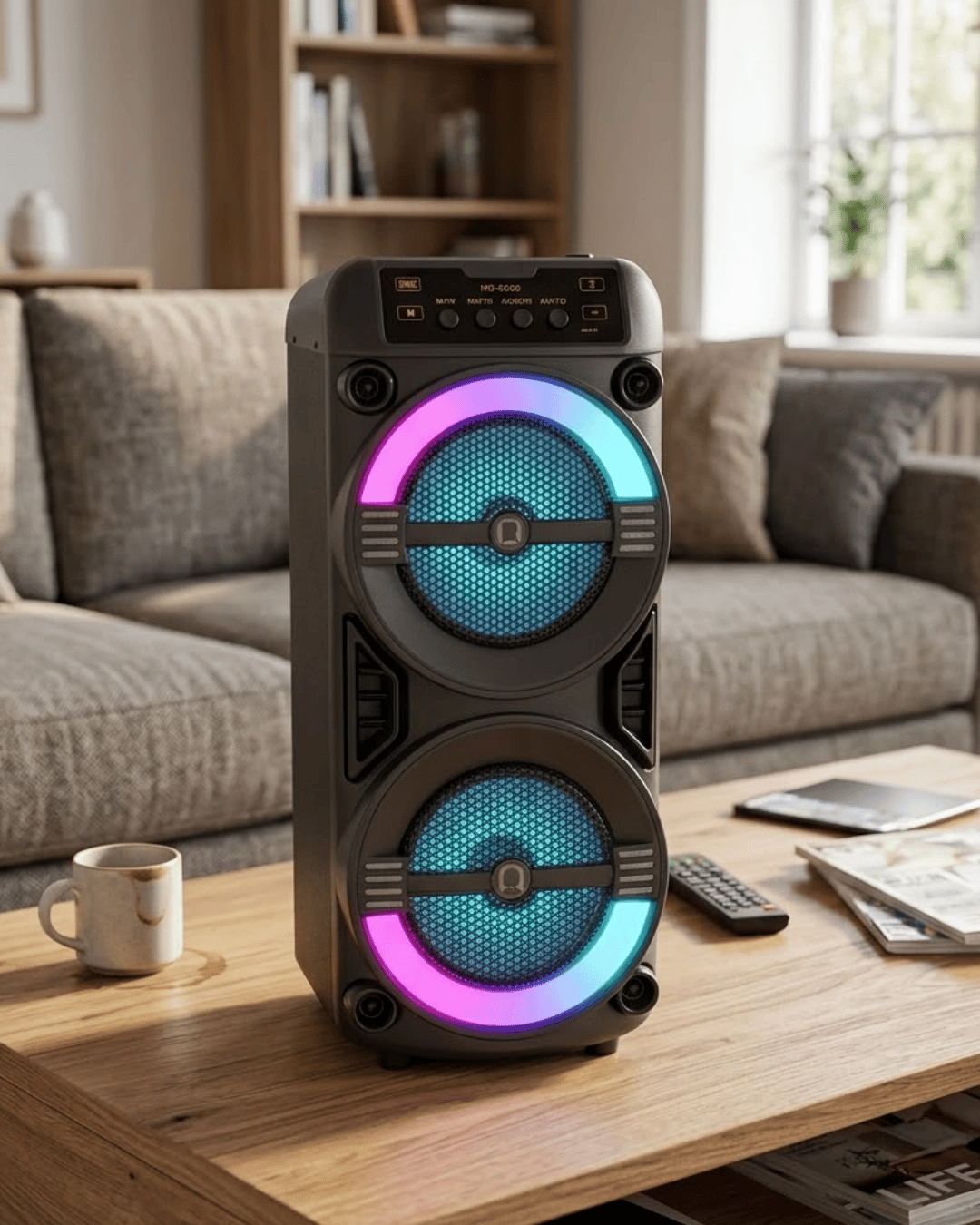 Taşınabilir Bluetooth Hoparlör RGB Işık Efektli Stereo Ses