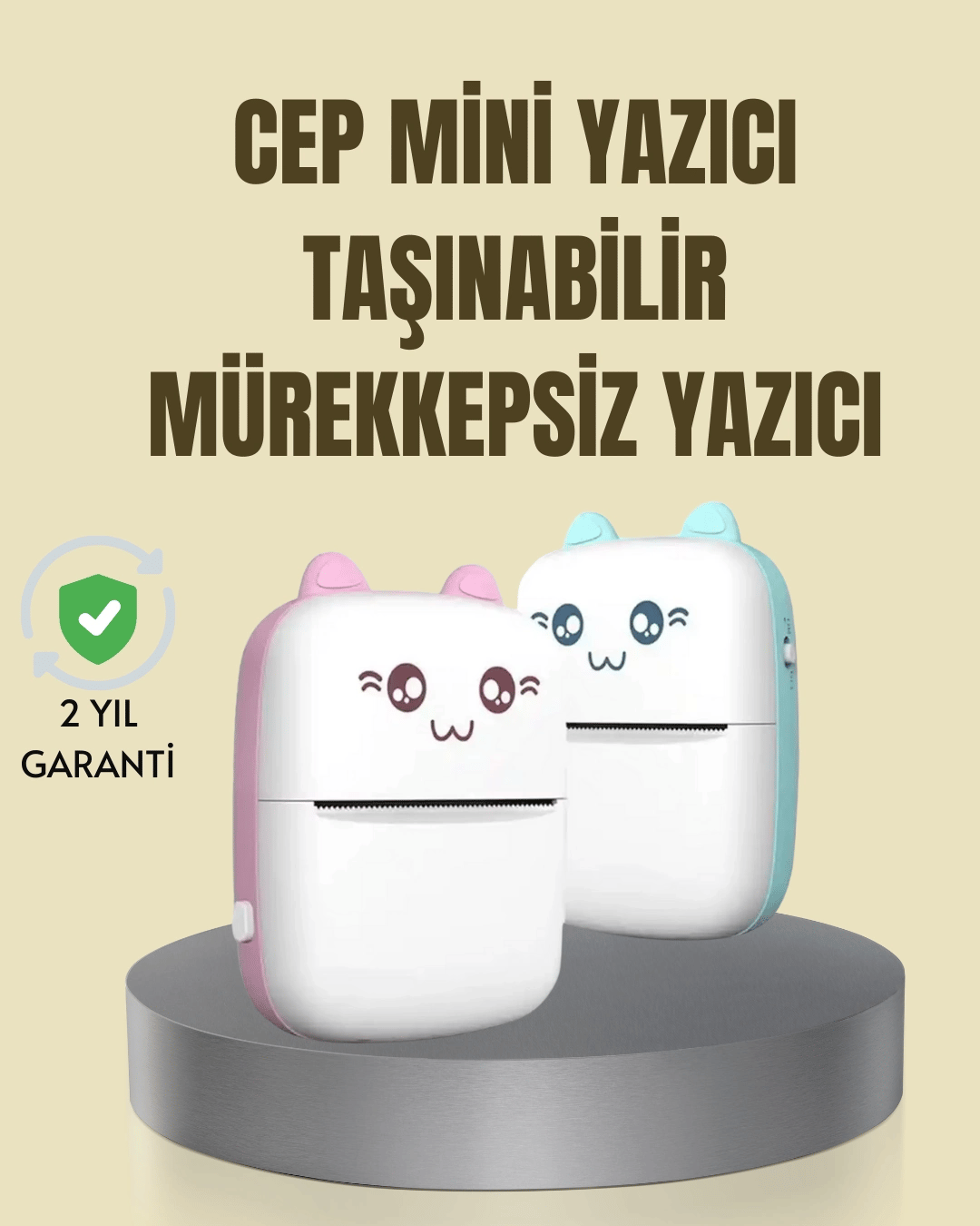 Taşınabilir Mini Termal Yazıcı 200 DPI Bluetooth Bağlantılı
